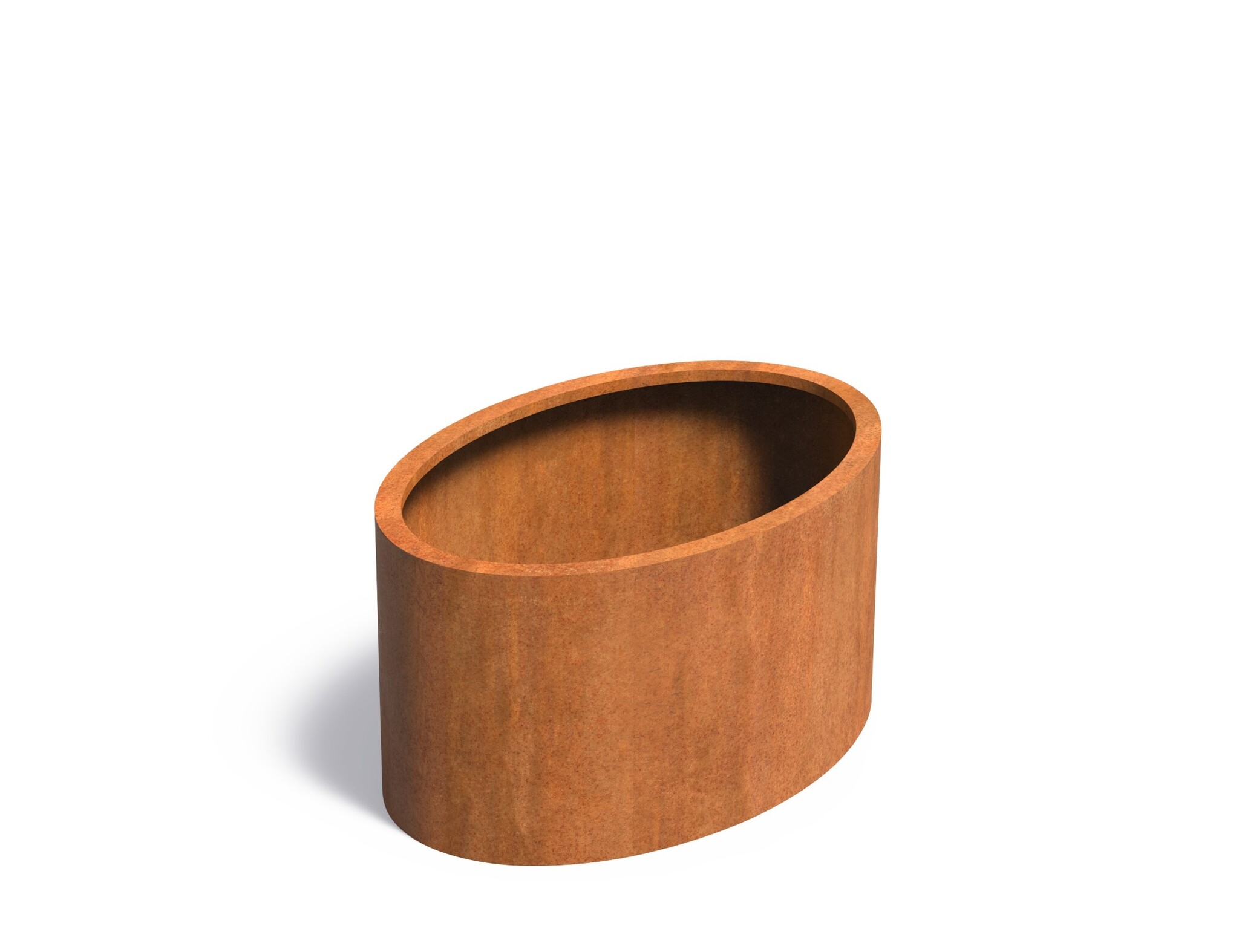 Cortenstaal plantenbak Ellipse zonder bodem 120x80x60cm. afbeelding