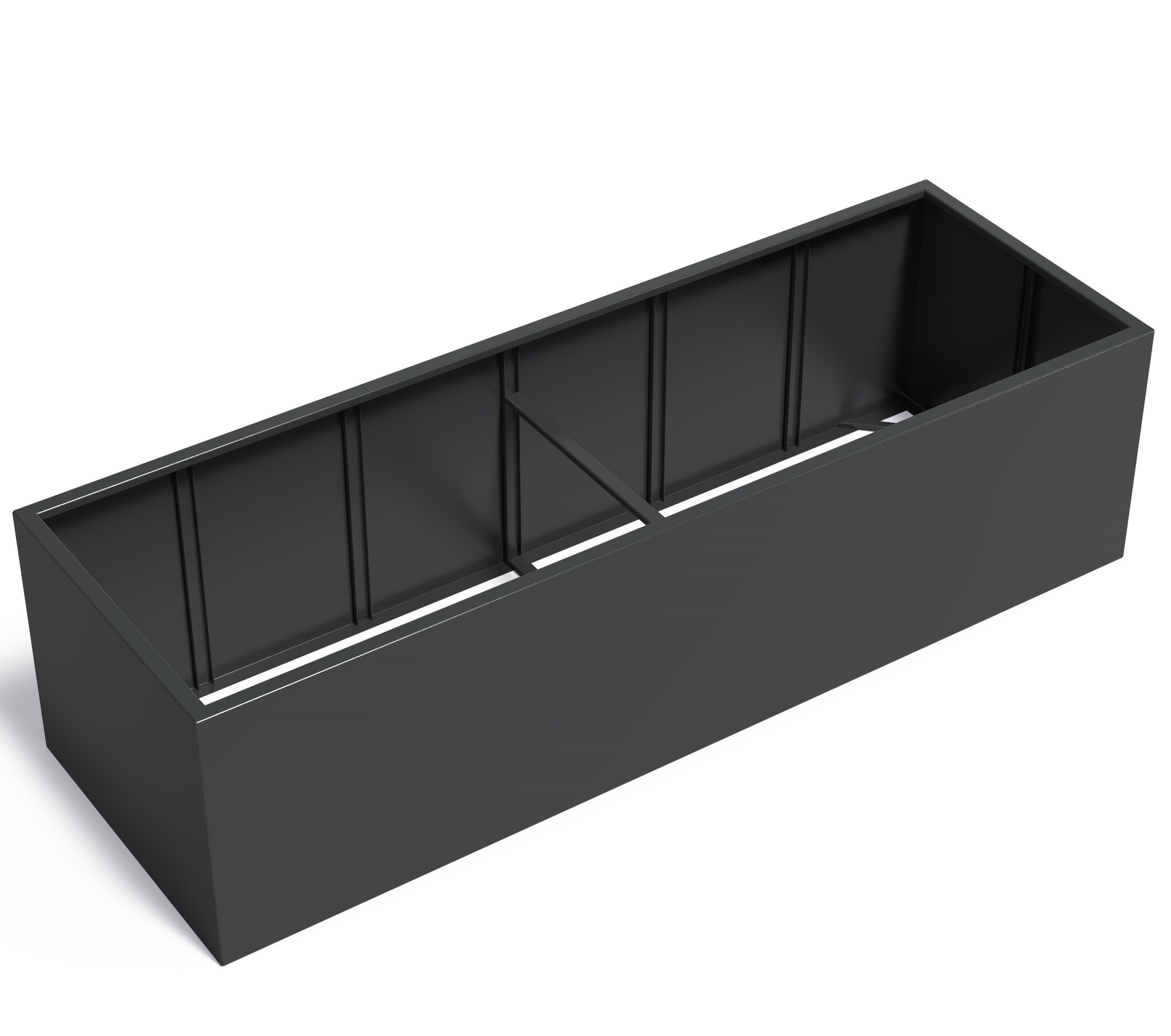 Aluminium plantenbak CARREZ zonder bodem 300x100x80cm. afbeelding
