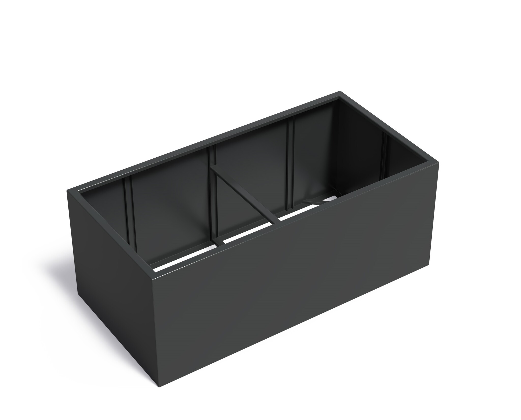 Aluminium plantenbak CARREZ zonder bodem 200x100x80cm. afbeelding