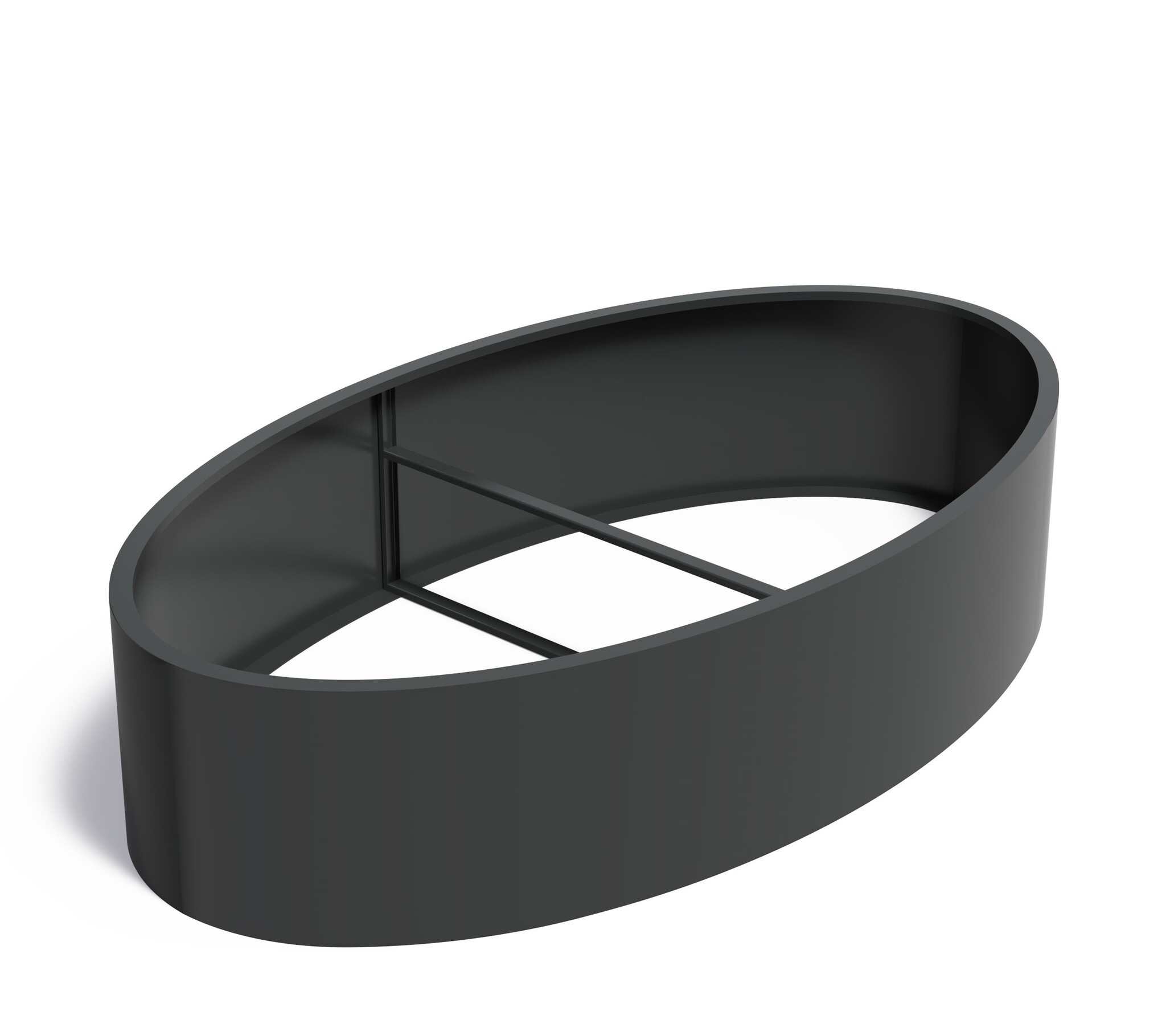 Aluminium plantenbak Ellipse zonder bodem 280x160x60cm. afbeelding