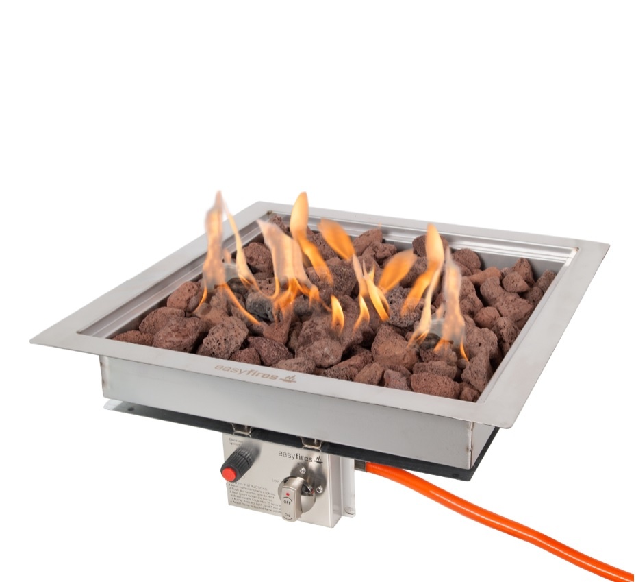 Easy Fires inbouwbrander vierkant 50x50x16,5cm. afbeelding