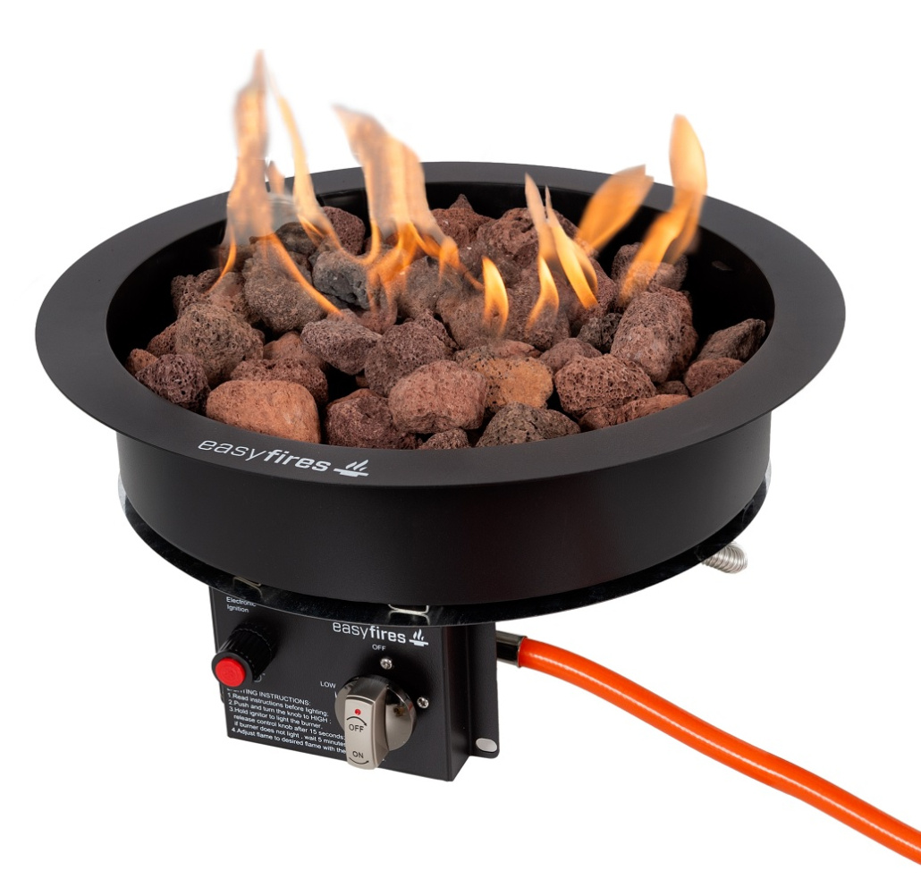 Easy Fires inbouwbrander rond zwart 40x16,5cm. afbeelding
