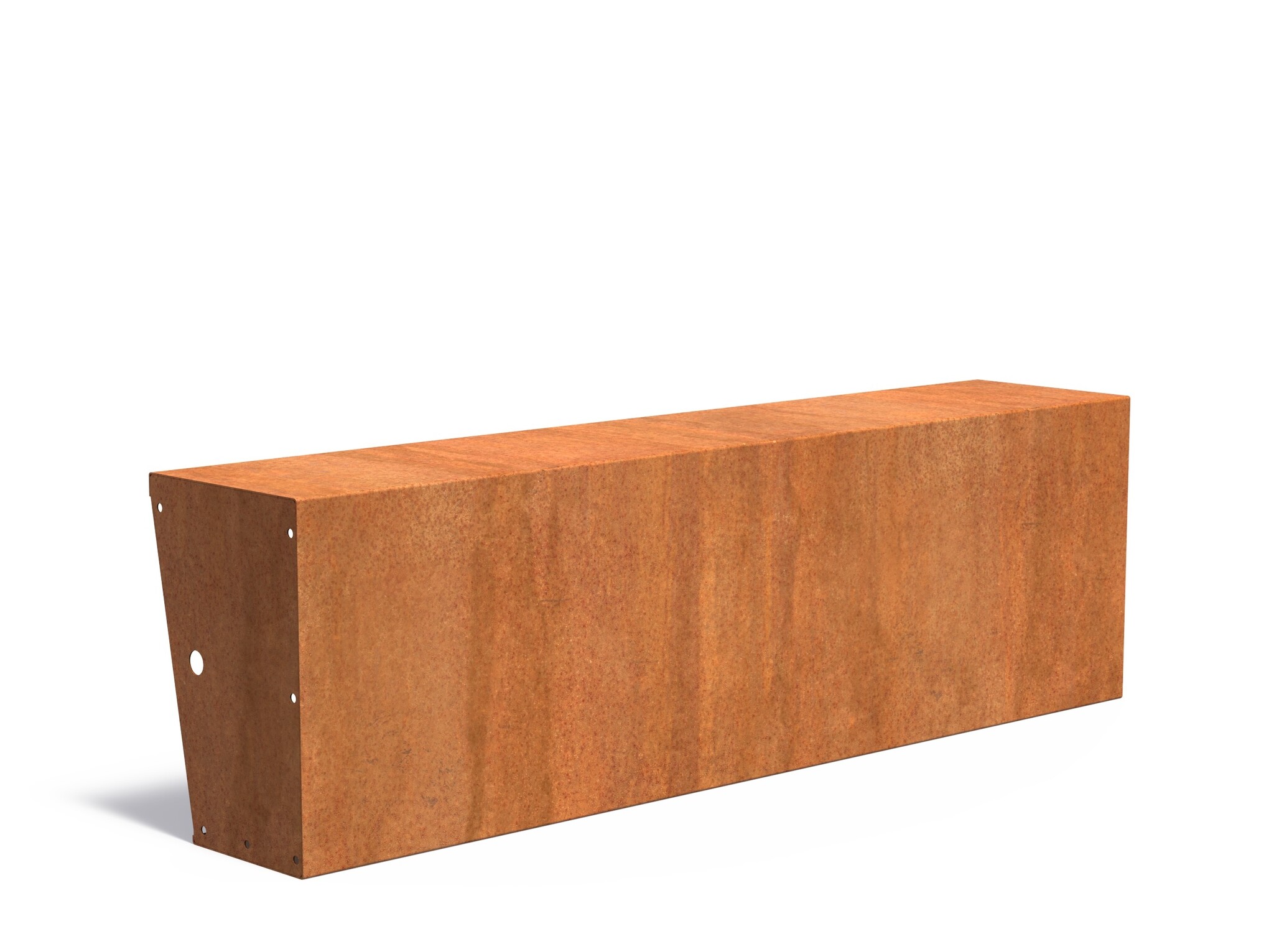 Keerwand cortenstaal recht 200x40x60cm. brede bovenrand afbeelding
