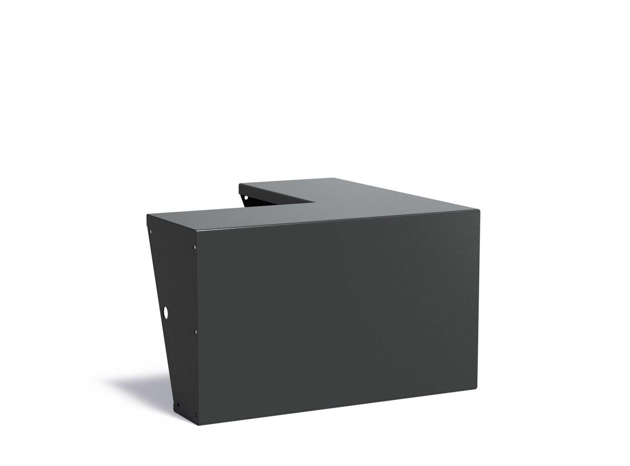 Keerwand aluminium buitenhoek 100x100x60cm. brede bovenrand afbeelding