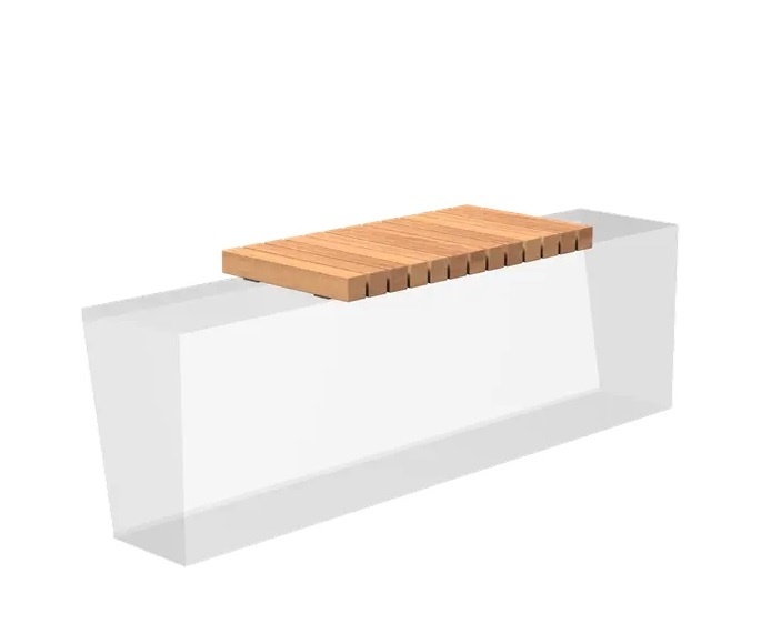 Houten zitting recht 99x50cm. afbeelding