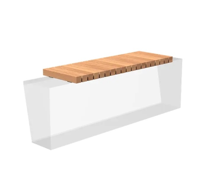 Houten zitting recht 145x50cm. afbeelding