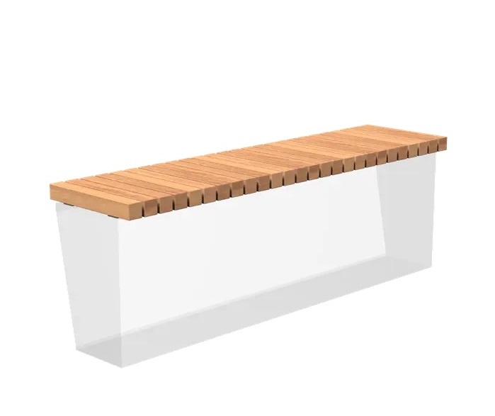 Houten zitting recht 199x50cm. afbeelding