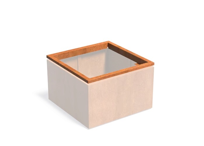 Cortenstaal rand CARREZ in-lite ready 100x100cm. afbeelding