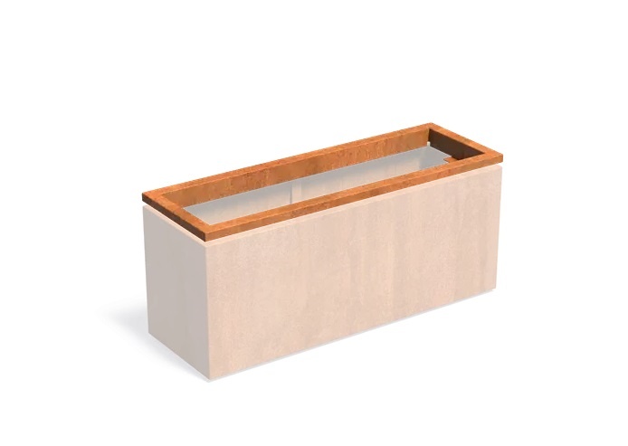 Cortenstaal rand CARREZ in-lite ready 150x50cm. afbeelding