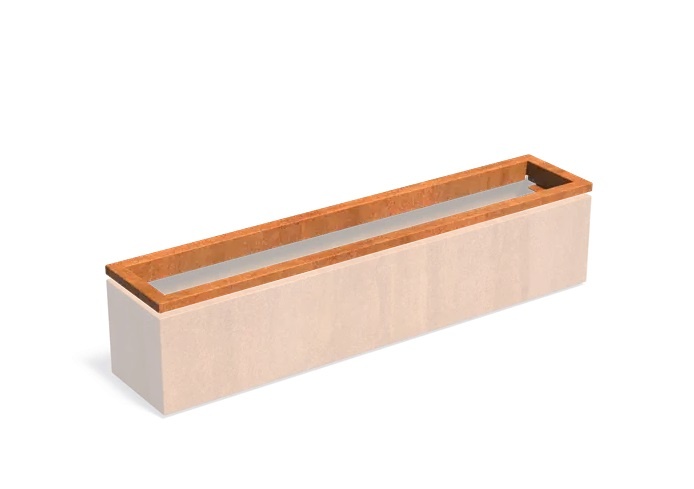 Cortenstaal rand CARREZ in-lite ready 200x40cm. afbeelding