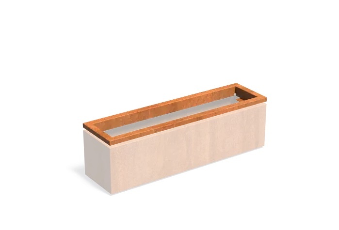 Cortenstaal rand CARREZ in-lite ready 150x40cm. afbeelding