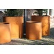 Cortenstaal plantenbak CIRCUM met wielen 80x40cm.