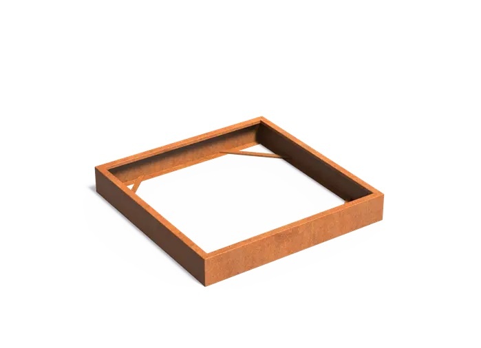 Cortenstaal plantenbak CARREZ zonder bodem 140x140x20cm. afbeelding