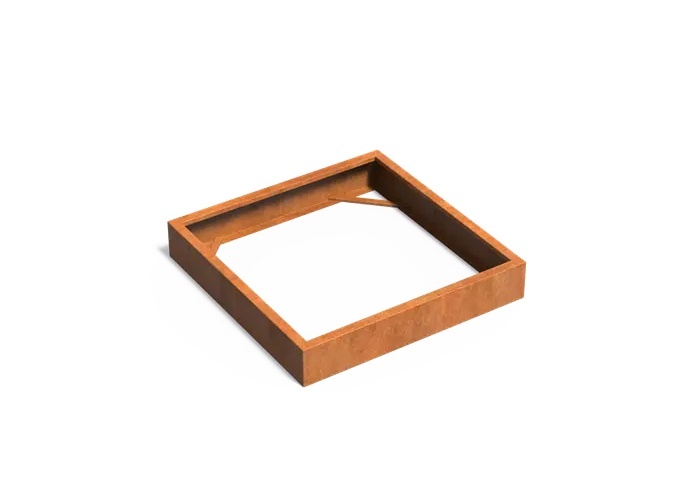 Cortenstaal plantenbak CARREZ zonder bodem 120x120x20cm. afbeelding
