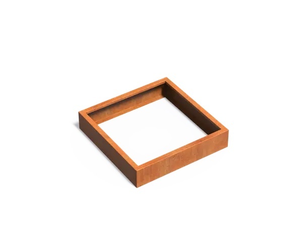 Cortenstaal plantenbak CARREZ zonder bodem 100x100x20cm. afbeelding