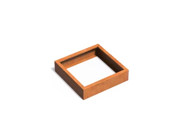 Cortenstaal plantenbak CARREZ zonder bodem 80x80x20cm. afbeelding