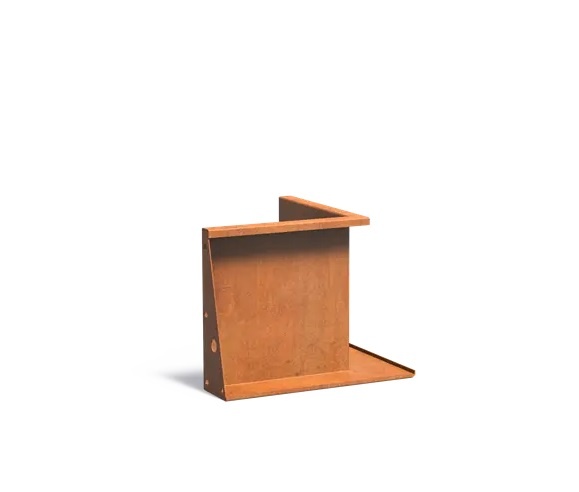 Keerwand cortenstaal binnenhoek 50x50x50cm. afbeelding