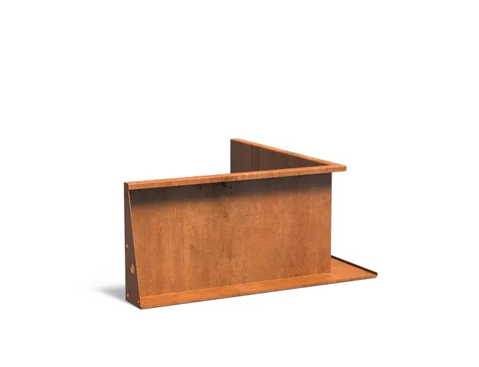 Keerwand cortenstaal binnenhoek 100x100x50cm. afbeelding