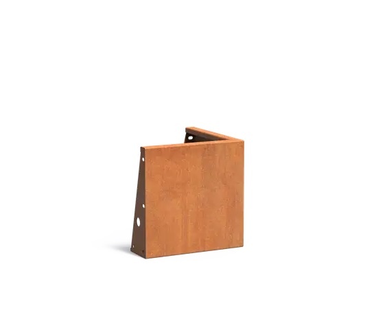 Keerwand cortenstaal buitenhoek 50x50x50cm. afbeelding
