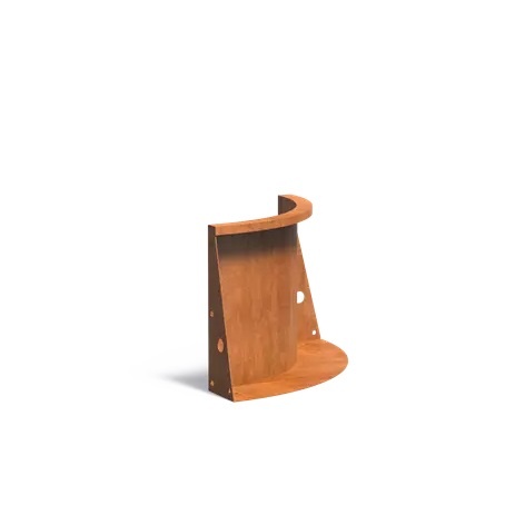 Keerwand cortenstaal binnenbocht 50x50x50cm. afbeelding