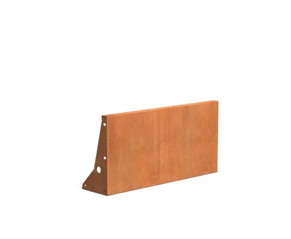 Keerwand cortenstaal recht 100x50cm. afbeelding