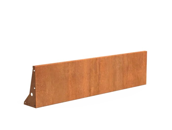 Keerwand cortenstaal recht 200x50cm. afbeelding