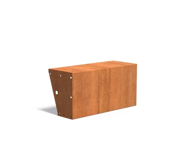 Keerwand cortenstaal recht 100x40x50cm. brede bovenrand afbeelding