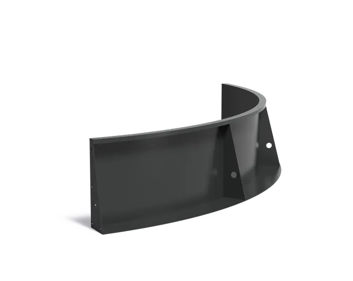Keerwand aluminium binnenbocht 200x200x50cm. afbeelding