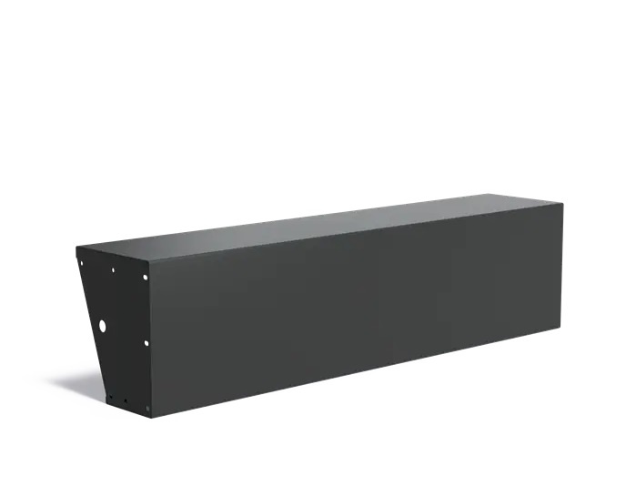 Keerwand aluminium recht 200x40x50cm. brede bovenrand afbeelding