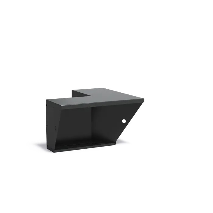 Keerwand aluminium binnenhoek 50x50x50cm. brede bovenrand afbeelding