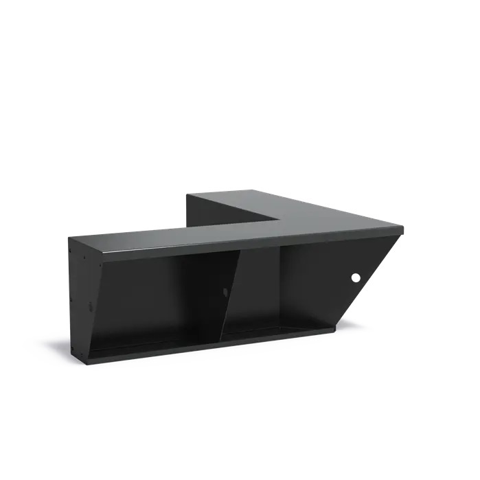 Keerwand aluminium binnenhoek 100x100x50cm. brede bovenrand afbeelding