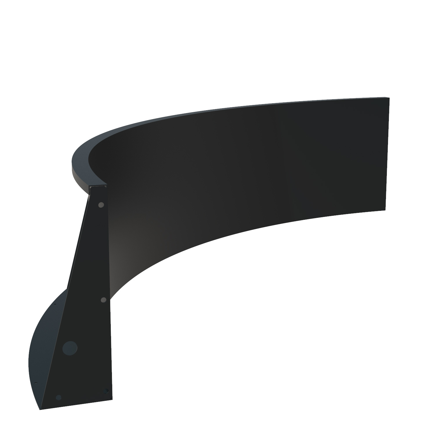Keerwand aluminium binnenbocht 200x200x60cm. afbeelding