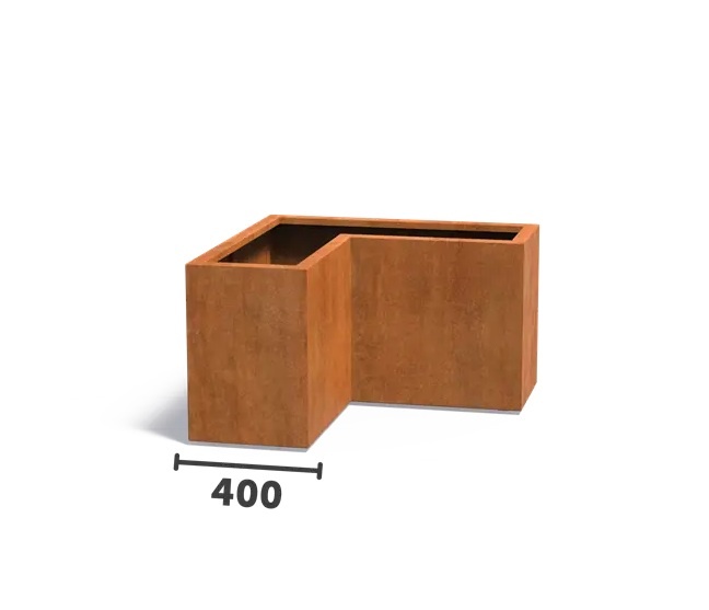 Cortenstaal plantenbak CARREZ L-vorm 100x100x60cm. afbeelding