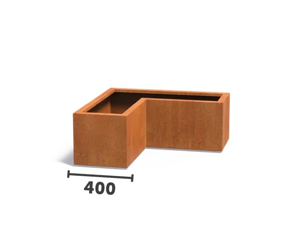 Cortenstaal plantenbak CARREZ L-vorm 100x100x40cm. afbeelding