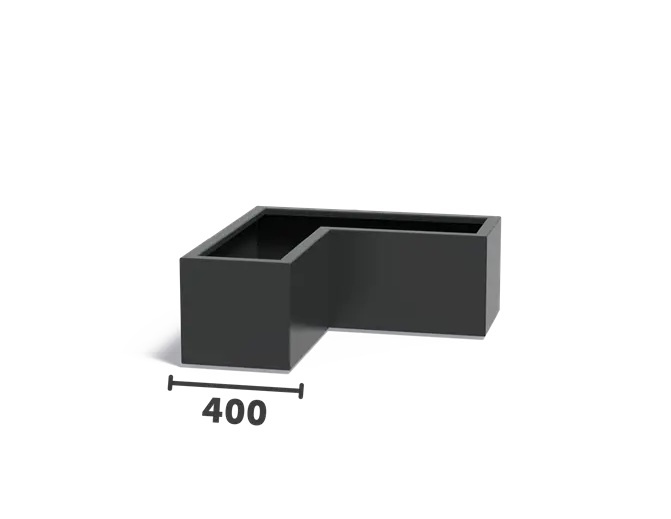 Aluminium plantenbak CARREZ L-vorm 100x100x40cm. afbeelding