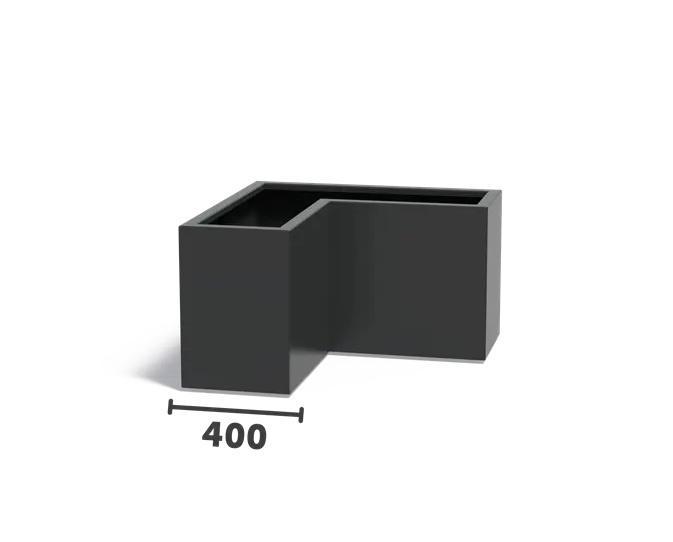 Aluminium plantenbak CARREZ L-vorm 100x100x60cm. afbeelding
