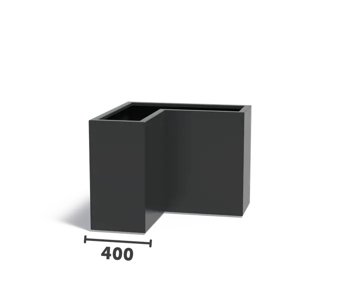 Aluminium plantenbak CARREZ L-vorm 100x100x80cm. afbeelding