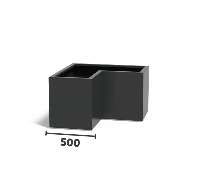 Aluminium plantenbak CARREZ L-vorm 100x100x60cm. afbeelding