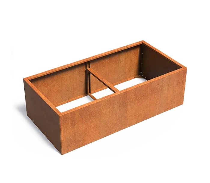 Cortenstaal plantenbak CARREZ Connect 200x100x60cm. afbeelding
