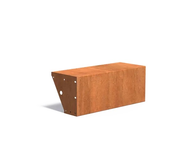 Image of Keerwand cortenstaal recht 100x40x40cm. brede bovenrand