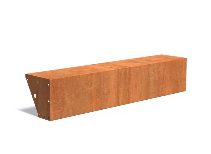 Keerwand cortenstaal recht 200x40x40cm. brede bovenrand afbeelding