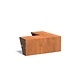 Keerwand cortenstaal buitenhoek 100x100x40cm. brede bovenrand