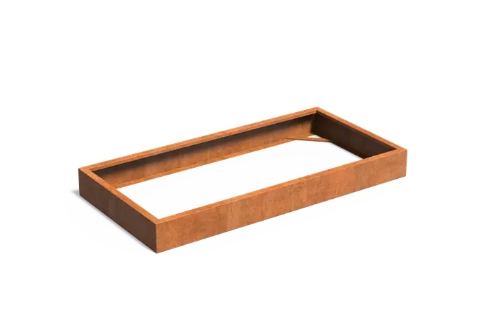 Cortenstaal plantenbak CARREZ zonder bodem 200x100x20cm. afbeelding