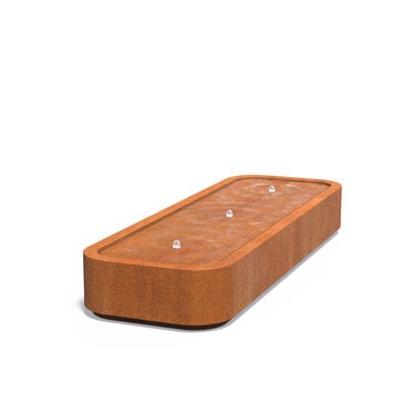 Watertafel Premium cortenstaal 300x100x40cm.