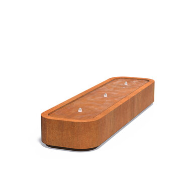 Watertafel Premium cortenstaal 300x80x40cm.