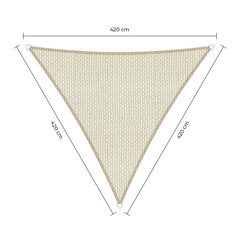 Schaduwdoek driehoek ivoor 4.2x4.2x4.2m. 2e kans