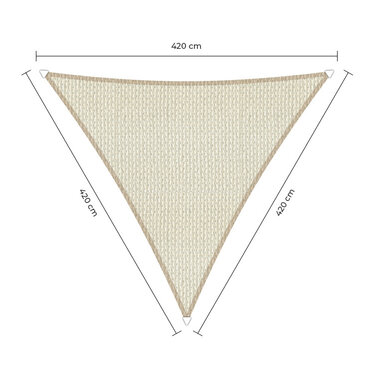 Sunfighter schaduwdoek driehoek ivoor 4.2x4.2x4.2m. 2e kans