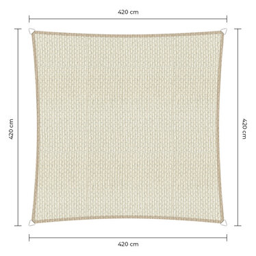 Sunfighter schaduwdoek vierkant ivoor 4.2x4.2m. 2e kans