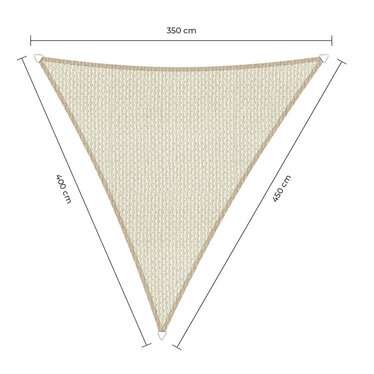 Sunfighter schaduwdoek langhoek ivoor 3.5x4x4.5m. 2e kans