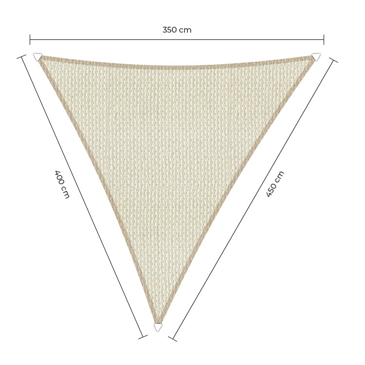 Sunfighter schaduwdoek langhoek ivoor 3.5x4x4.5m. 2e kans